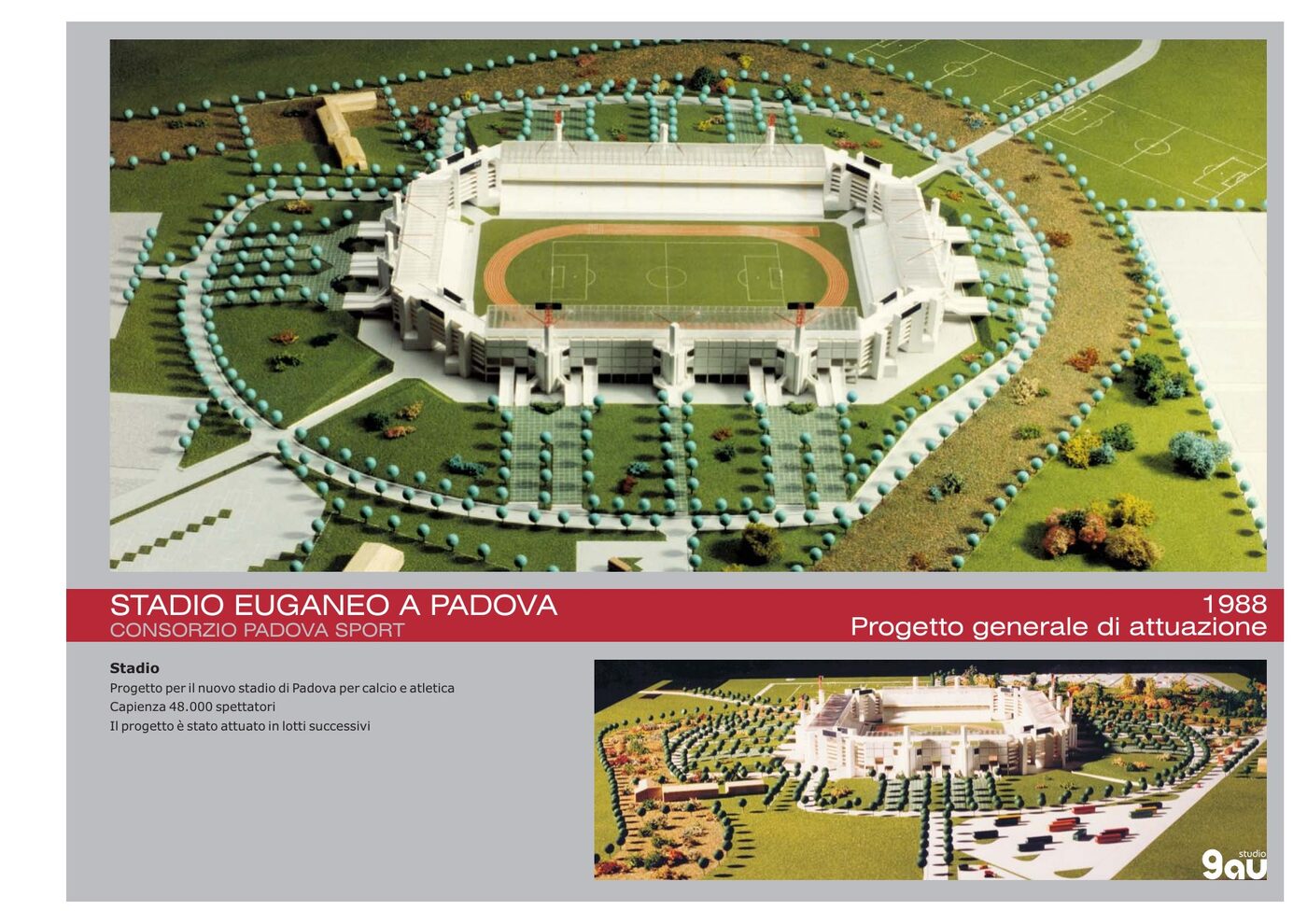 Modello dello Stadio Euganeo, progetto generale di attuazione